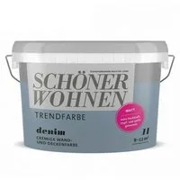 SCHÖNER WOHNEN FARBE Wandfarbe SW Trend Wandfarbe matt 1,0L Denim 5565