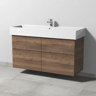 Sanipa 3way Waschtischunterbau zu Duravit Vero Air Waschtisch mit 2 Auszügen, Eiche-Tabak SM43650