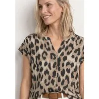 STREET ONE Shirttop Sommershirt im Leo-Look