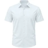 Allthemen Kurzarmhemd Herren Business Kurzarmhemd aus Bambusfaser mit Kentkragen