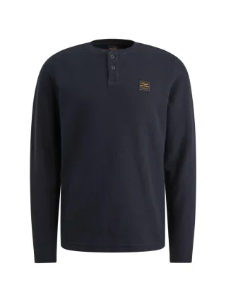 PME Legend - Henley Langarm-T-Shirt blau - Gr. - XXL