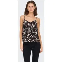 ONLY Spaghettitop ONLNOVA LIFE PARIS SINGLET AOP PTM Viskose, regular fit, V-Ausschnitt