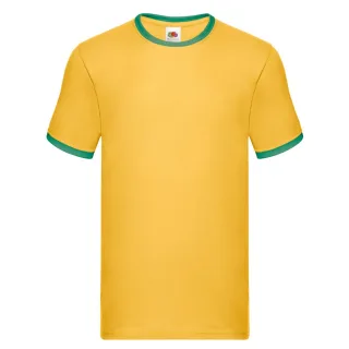 Fruit of the Loom - "Ringer" T-Shirt für Herren/Damen Unisex (Sonnenblume/Irisches Grün)