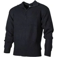 MFH Rundhalspullover Pullover, "Troyer", blau, mit Reißverschluss