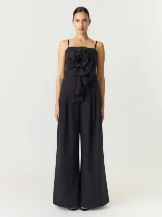 Y.A.S - YASLIPAS STRAP ROSETTE JUMPSUIT S. SHOW Black - Gr. - 42