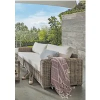 More2Home Loungesofa Rattan-Sofa, SPLIT, 3-sitzig, 200 cm grau