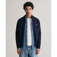 Gant Cardigan CASUAL COTTON ZIP CARDIGAN Mit Rippbündchen an Stehkragen, Ärmeln und Saum
