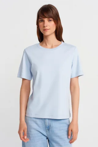 Damen Baumwoll Rundhalsausschnitt T-Shirt