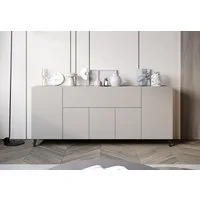 Home affaire Sideboard SIDEBOARD PHUKET II, Stilvolle, grifflose kommode, Breite 180cm, Mit 5 Türen, 1 Klappe, 7 Fächern und höhenverstellbaren Einlegeböden