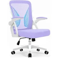 Milacyee Bürostuhl Ergonomischer Bürostuhl mit 90° klappbaren, gepolsterten Armlehnen (Höhenverstellbarer Atmungsaktiv Chefsessel mit geräuscharmen Rollen,Drehstuhl mit dynamische Rückenstütze), Platzsparend, Atmungsaktives Mesh, 150 kg Belastbarkeit