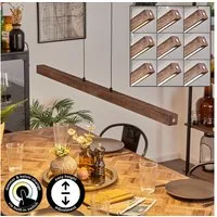 hofstein Pendelleuchte dimmbare Hängelampe aus Metall/Holz/Kunststoff in Schwarz/Dunkelbraun, LED wechselbar, 3000-6000 Kelvin, skandinavisches Design, Touchdimmer, LED 24 Watt, 2550 Lumen