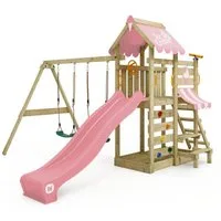 Wickey Spielturm VanillaFlyer – Klettergerüst mit Rutsche, Schaukel & Picknicktisch, Unvergessliche Erlebnisse für Kinder & 10 Jahre Garantie*