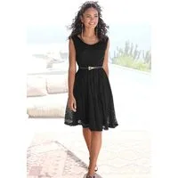 LASCANA Spitzenkleid mit breiten Trägern und tiefem Rundhalsausschnitt elegantes Sommerkleid, Partykleid, Festkleid, Cocktailkleid, festlich
