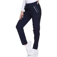 OriginalYou Schlupfhose Damen Stoffhose leichte Stretchhose Freizeithose mit elastischem Bund, farblich abgesetzte Taschen