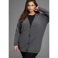 Laura Scott CURVE Strickjacke Große Größen in kuscheligem Feinstrick und hüftbedeckender Passform