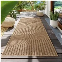 Teppium Teppich Natürlicher Jute-Optik Outdoor-Stil, Rechteckig, Höhe: 5 mm, Indoor Outdoor Teppich Wetterfest 3D Optik Wohnzimmer Küchen Terrasse