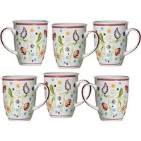 Ritzenhoff & Breker Becher Doppio Shanti, 6-teilig, 6-tlg., Porzellan, Paisley-Blüten-Dekor