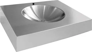 KWC Aquarotter Einzelwaschtisch, ANIMA, Edelstahl, 500x160x500 mm, mit Hahnloch, 2000056774 2000056774