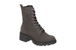 Tamaris 1-25272-41 Damen Stiefeletten in Dunkelgrau - bequeme Lace Up Boots