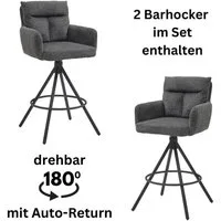 Stolkom Sp.z.o.o. Barhocker Sofia (Set, 2 St), Komfortsitzhöhe 70 cm, 180°drehbar Auto Return funktion