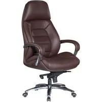 Amstyle Chefsessel Bürostuhl Echtleder Braun Ergonomisch XXL Drehstuhl 120 kg (Echtleder Braun, Schreibtischstuhl bis 120 kg), Bürostuhl höhenverstellbar, Drehstuhl Wippfunktion