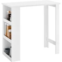SoBuy Bartisch FWT17, Tresentisch, Küche, Wohnzimmer, Büro, Küchentisch mit 3 Regalfächern Stehtisch Tresen Theke Bistrotisch