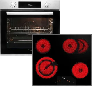 BEKO Backofen-Set "BBSM12320X" mit Teleskopauszug nachrüstbar Set, Gleichmäßige Heißluft für perfekte Ergebnisse dank Aeroperfect