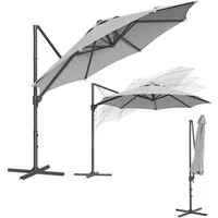 SONGMICS Sonnenschirm, Ampelschirm, ∅300cm, mit/ohne 28 Solar-LED-Leuchten, um 360° drehbar