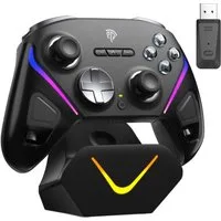 ANYSUN D10 Controller PC mit Ladestation, Controller PC Wireless Gaming-Controller (mit TMR Joystick & 2 in 1 Trigger, Wireless-Bluetooth-Gamepad, 1000Hz Polling Controller mit RGB für PC/Switch/Handy)