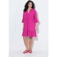 Ulla Popken Jerseykleid Jerseykleid A-Linie Tunika-Ausschnitt 3/4-Arm