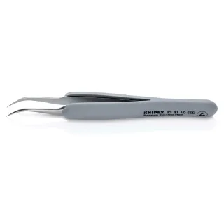KNIPEX Präzisionspinzette mit gummiertem Griff ESD gummierter Griff 122 mm - 923110ESD