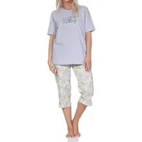 Normann Pyjama Normann Damen Capri-Pyjama kurzarm Paisley-Muster – auch in Übergröße