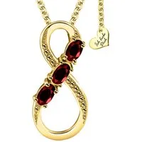 Limana Kette mit Anhänger echter Granat Edelstein Silber 925 Unendlichkeit gold vergoldet (mit Geschenktasche und Dose Frauenkette Damenkette), Liebe Geschenk Schmuck für Sie Frauen Damen Freundin Mutter
