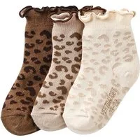 vertbaudet Socken Baby Socken Mädchen, Leopardenmuster 3er-Pack