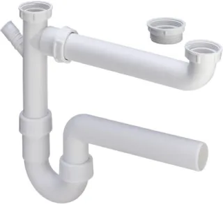 Viega Ablaufverbindung 79485 in G1 1/2 x 40mm x 90-310mm Kst. weiss 108496