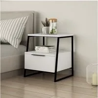 Decortie Nachttisch Pal mit Schubladen Kommode 45 x 40 x 50 cm (1 Kommode), Moderner Nachttisch,Kommode 45 x 40 x 50 cm