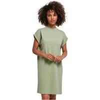 urbandreamz Jerseykleid Damen Kleid überschnittene Schultern Jersey Turn Up Ärmel