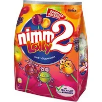 NIMM2 Süßigkeit, Storck nimm2 Lolly Familienpackung Lutscher mit Vitaminen 200g