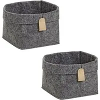 Zeller Present Aufbewahrungskorb Aufbewahrungskorb, Filz, grau, 2-tlg. (Set, 2 St), aus meliertem Filz, je 16x16 cm, Höhe ca. 17 cm