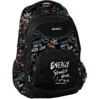 PASO Schulrucksack, Smiley – Schulrucksack Jugendliche – Schwarz