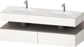 Duravit Qatego Einbauwaschtisch mit Konsolenwaschtischunterbau Weiß Supermatt 1600x550x600 mm - QA47 QA4797043840010