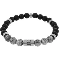 JOOP! Armband JOOP! Armband für Herren, Edelstahl, Achat, Jaspis (Bead Armband, 1-tlg)