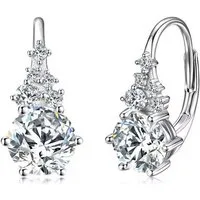 ROUGEMONT Paar Creolen Moissanit Damen Creolen Ohrringe 1,0ct 18K Gold -925 Sterling Silber, Echtschmuck mit Echtheitszertifikat