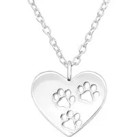 ALEXANDER YORK Kette mit Anhänger HERZ und 3 PFOTEN cut-out Design, 2-tlg., 925 Sterling Silber