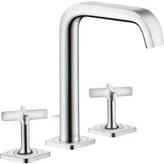 hansgrohe Axor Citterio E 170 3-Loch-Waschtischarmatur 36108000 Ausladung 165mm, mit Zugstangen-Ablaufgarnitur, chrom