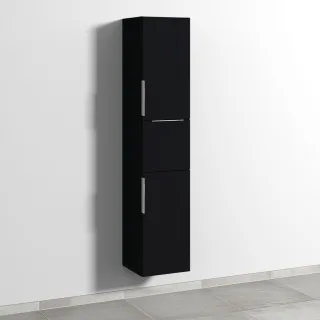 Sanipa 3way Hochschrank mit 2 Türen und 1 Auszug, Schwarz-Matt UF10308