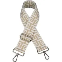 Adel Bags Schulterriemen Verstellbarer Taschenriemen mit Ethno-Muster (Blau/Creme)