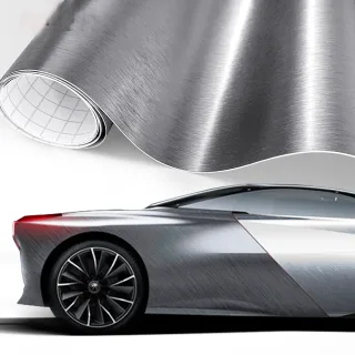 Car Interior Sticker 3D Metallic Silver Film Electroplating30cm*150cm Car Stickers Matt Brushed Aluminum Vinyl Wrap Fi