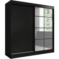 A&J MöbelLand GmbH Schiebetürenschrank TAVIRO 2-türiger Kleiderschrank mit Spiegel (TOP ANGEBOT! Geräumiger Schrank mit einer Breite von 200 cm und Spiegel, ideal zur Aufbewahrung von Kleidung und Accessoires. 3 Schubladen und viel Stauraum. TOP PROD