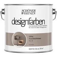 SCHÖNER WOHNEN FARBE Wand- und Deckenfarbe Edles Kaschmirbraun Nr. 8, Tropf- und spritzgehemmt, Konservierungsmittelfrei